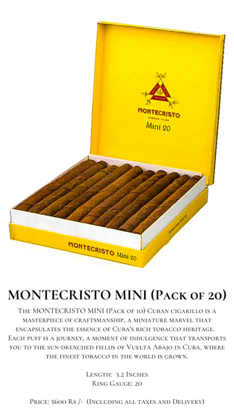 Montecristo Mini (Pack of 20) - www.cigarsindia.in
