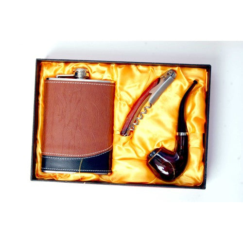 Smoking Pipe and Hip Flask Combo - www.cigarsindia